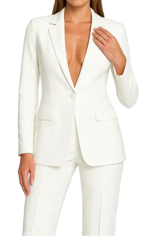 Damen Blazer und Hose Set mit Knopfverschluss-Women Set-Alpenkind