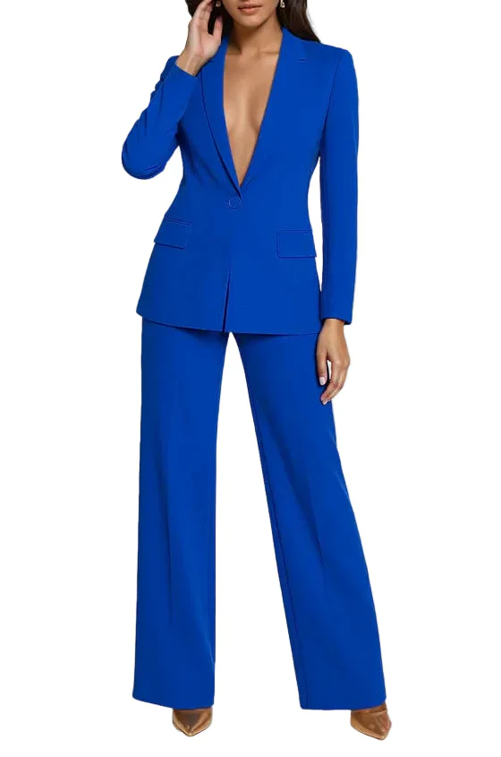 Damen Blazer und Hose Set mit Knopfverschluss-Women Set-Alpenkind