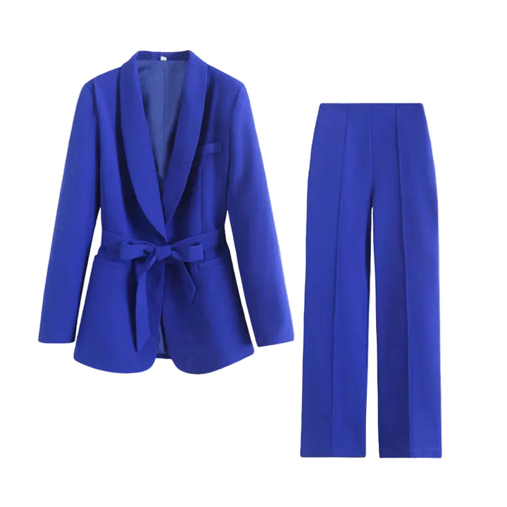 Damen Blazer- und Hosen-Set mit Bindegürtel-Women Set-Alpenkind