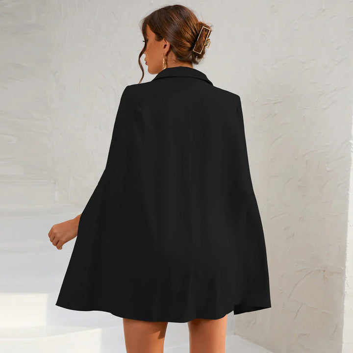 Damen Cape Blazer Kleid mit Doppelknopfleiste-Mini Dress-Alpenkind