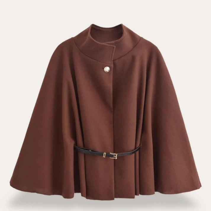 Damen Cape-Jacke mit Gürtel und Knopfverschluss-Women Outerwear-Alpenkind