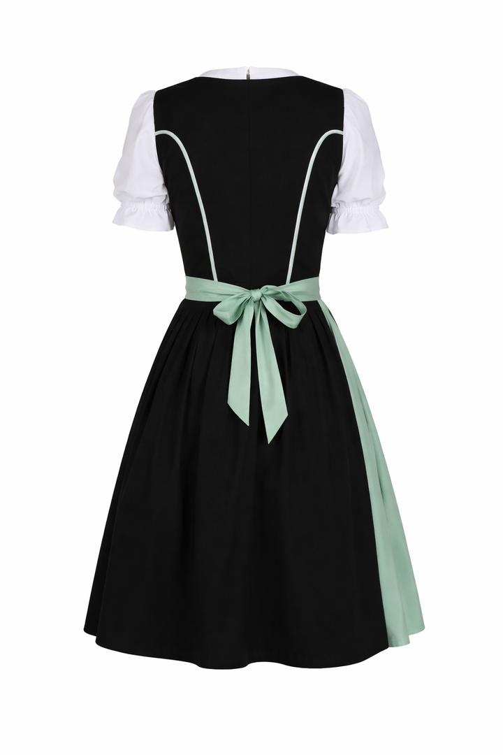 Damen Dirndl Kleid mit Kontrastschürze, Stickdetail und Rückenschleife-Dirndl for Women-Alpenkind