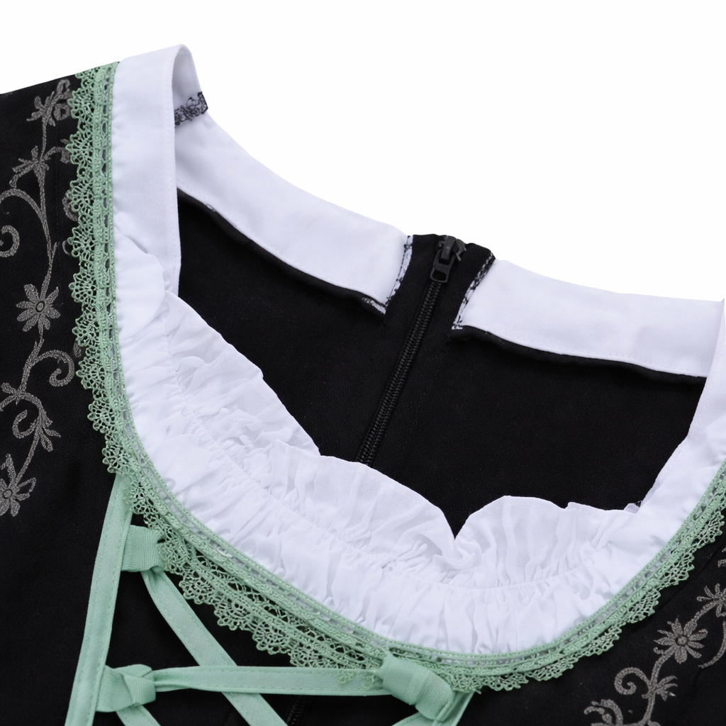 Damen Dirndl Kleid mit Kontrastschürze, Stickdetail und Rückenschleife-Dirndl for Women-Alpenkind