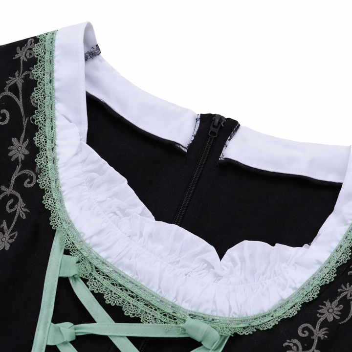 Damen Dirndl Kleid mit Kontrastschürze, Stickdetail und Rückenschleife-Dirndl for Women-Alpenkind