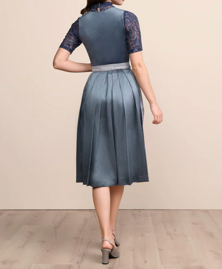 Damen Dirndl Kleid mit Schmuckapplikation, Schürze und Faltenrock-Dirndl for Women-Alpenkind