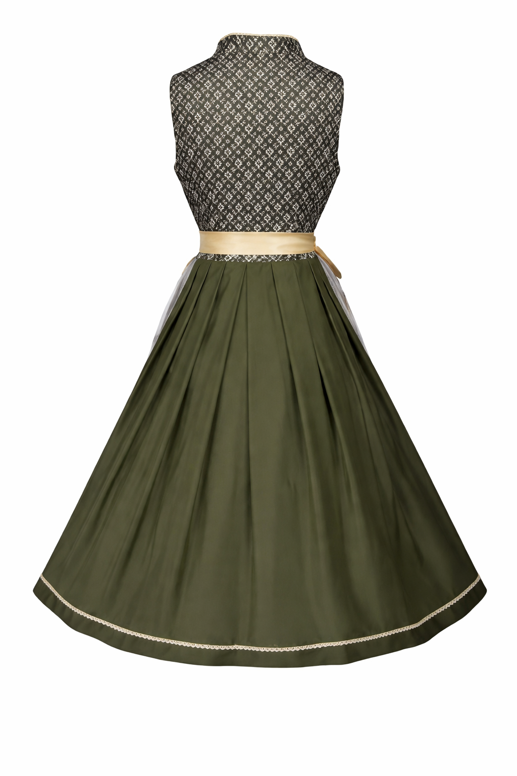 Damen Dirndl Kleid mit Stehkragen, Schnürfront und Spitzenüberlage-Dirndl for Women-Alpenkind
