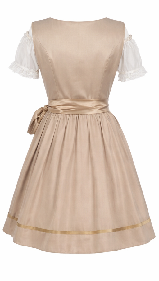 Damen Dirndl Kleid mit Zierkette, Schnürfront und bestickter Schürze-Dirndl for Women-Alpenkind