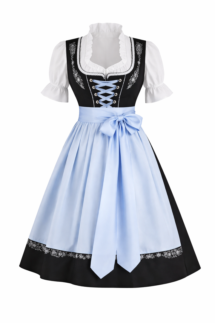 Damen Dirndl Set mit Bluse, Schnürung und Schürze-Dirndl for Women-Alpenkind
