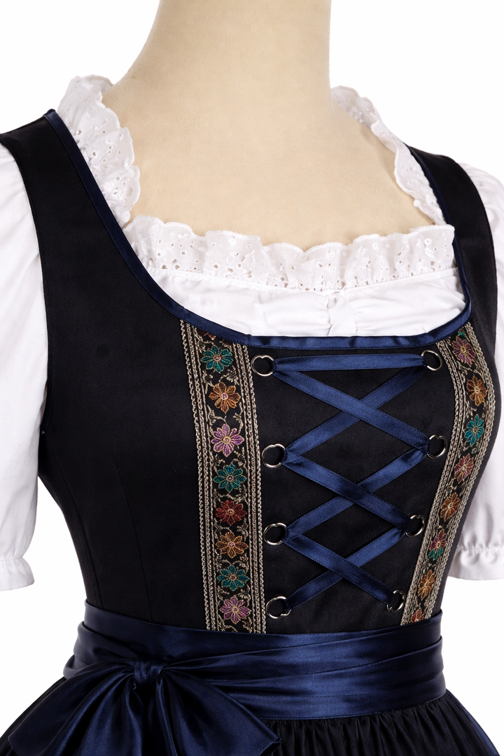 Damen Dirndlkleid-Set mit Schnürmieder, Bluse und weitem Rock-Dirndl for Women-Alpenkind