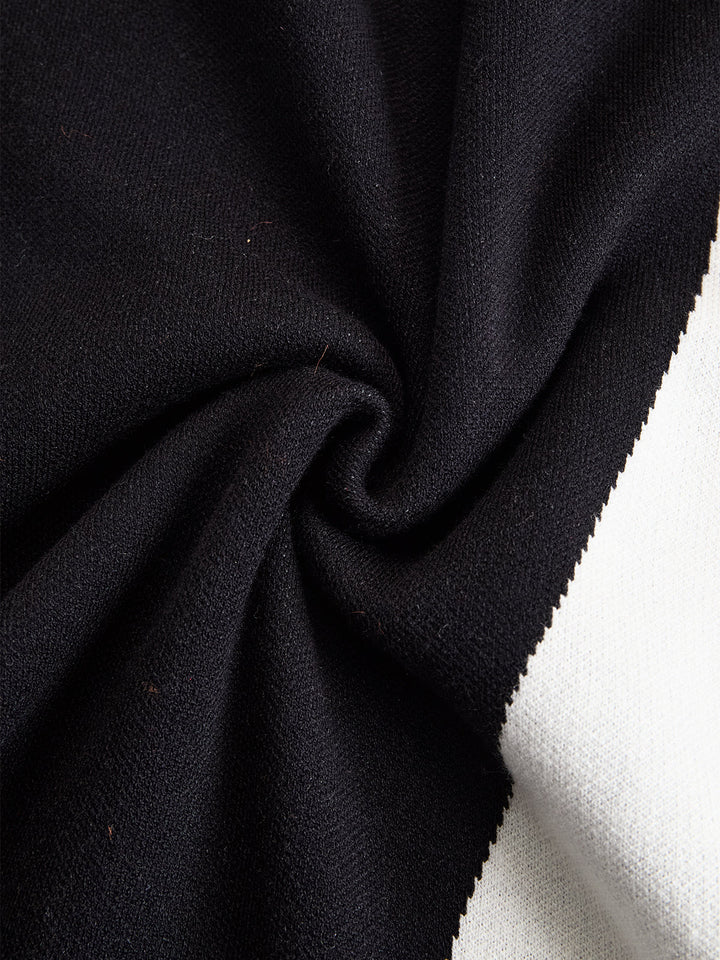 Damen Ein-Schulter Strickkleid in Midilänge mit Formgebenden Einsätzen-Midi Dress-Alpenkind