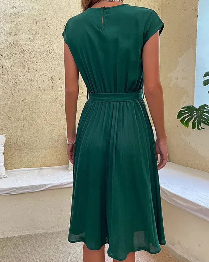 Damen festliches Sommerkleid mit kurzen Ärmeln | Midi