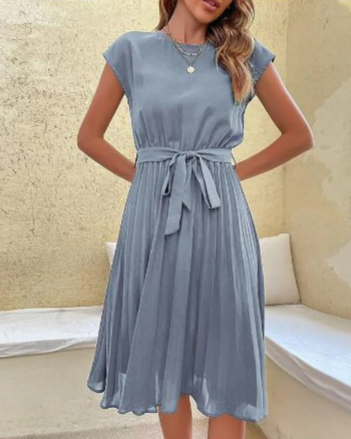 Damen festliches Sommerkleid mit kurzen Ärmeln | Midi