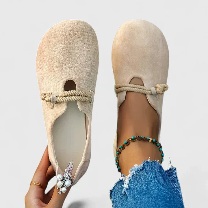 Damen Flache Schuhe mit Riemenstruktur und Geschlossener Form-Women Footwear-Alpenkind