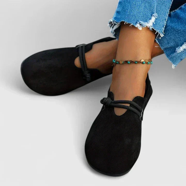 Damen Flache Schuhe mit Riemenstruktur und Geschlossener Form-Women Footwear-Alpenkind