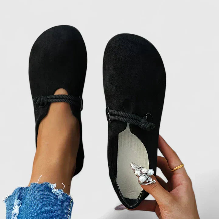 Damen Flache Schuhe mit Riemenstruktur und Geschlossener Form-Women Footwear-Alpenkind