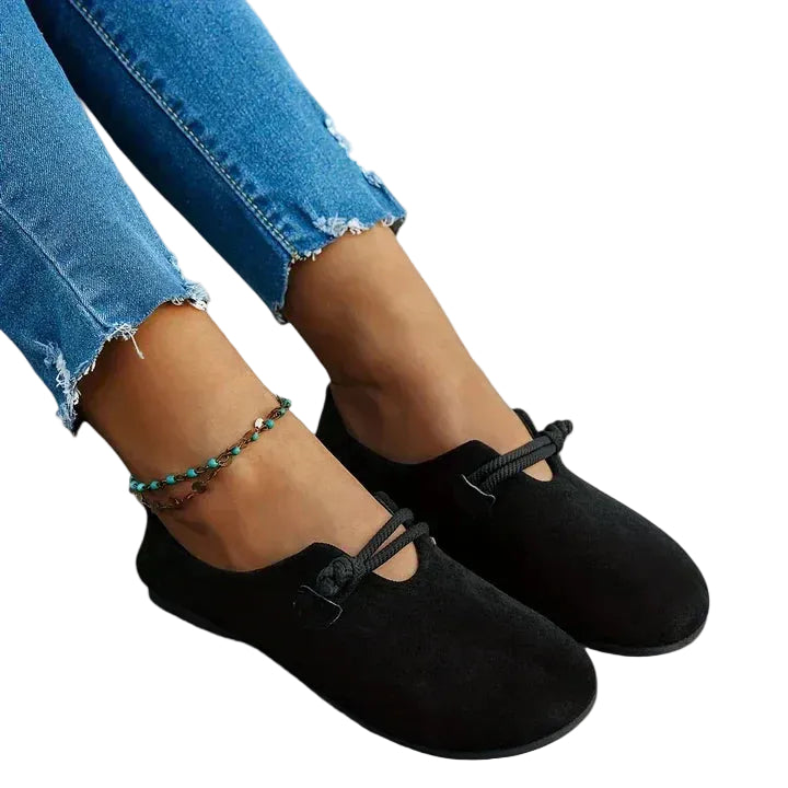 Damen Flache Schuhe mit Riemenstruktur und Geschlossener Form-Women Footwear-Alpenkind