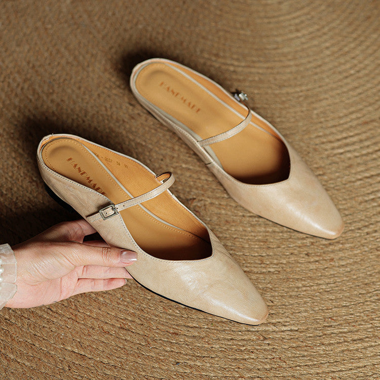 Damen Flache Schuhe mit Spitze, Riemen und Schnallenverschluss-Women Footwear-Alpenkind