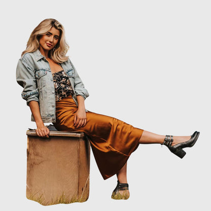 Damen Geschlossene Ankle-Boots mit Seitlichen Ausschnitten, Drei Schnallenriemen und Blockabsatz-Women Footwear-Alpenkind