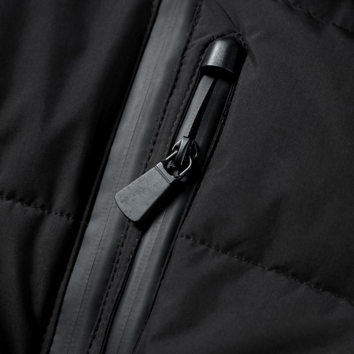 Damen Gesteppte Pufferjacke mit Gürtel Stehkragen Brusttaschen und Reißverschluss
