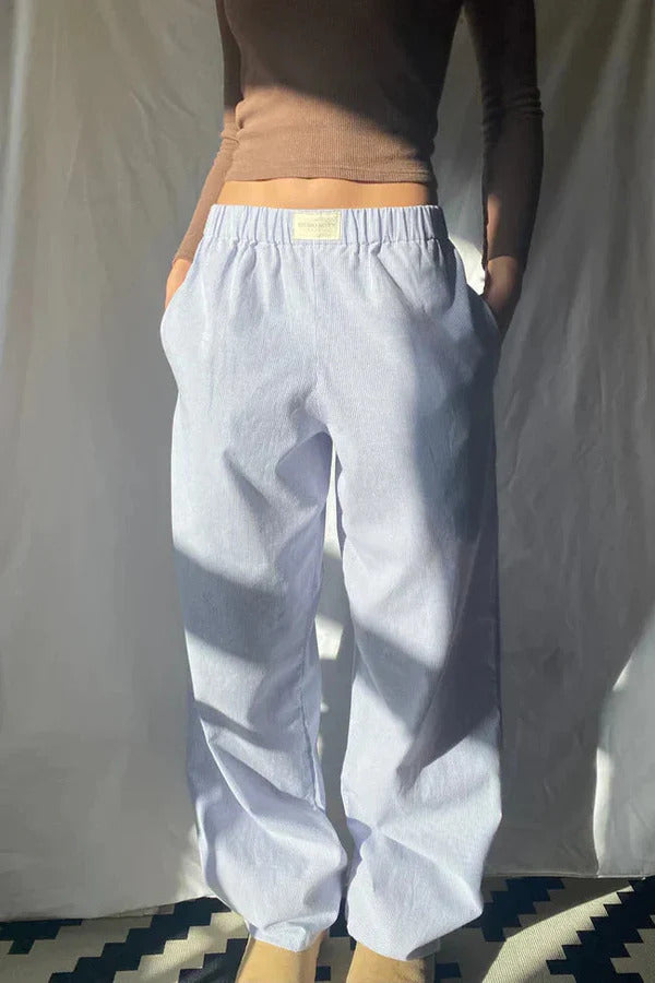 Damen Hose mit Elastischem Bund und Geradem Bein-Women Pants-Alpenkind