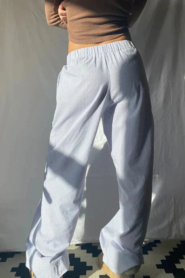 Damen Hose mit Elastischem Bund und Geradem Bein-Women Pants-Alpenkind