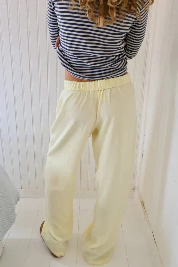 Damen Hose mit Elastischem Bund und Geradem Bein-Women Pants-Alpenkind