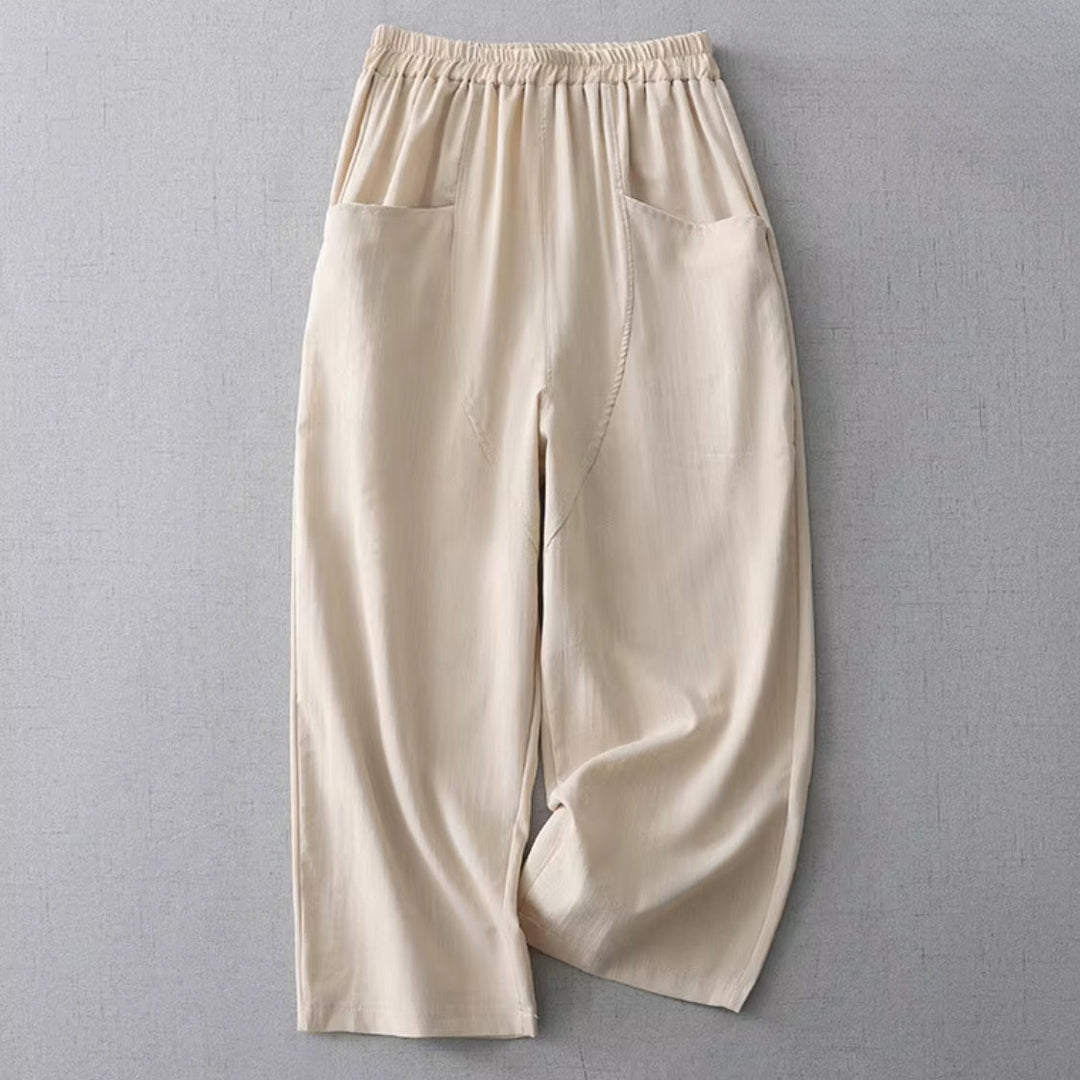 Damen Hose mit elastischem Bund und geradem Beinverlauf-Women Pants-Alpenkind
