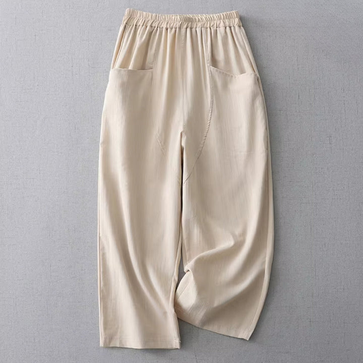 Damen Hose mit elastischem Bund und geradem Beinverlauf-Women Pants-Alpenkind
