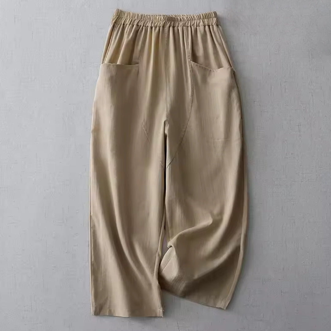 Damen Hose mit elastischem Bund und geradem Beinverlauf-Women Pants-Alpenkind