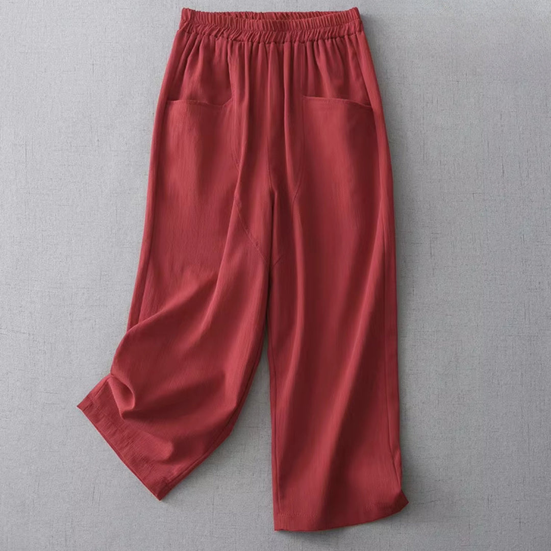 Damen Hose mit elastischem Bund und geradem Beinverlauf-Women Pants-Alpenkind
