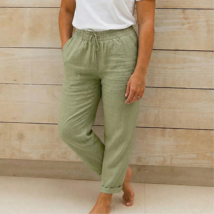 Damen Hose mit elastischem Bund und Kordelzug-Women Pants-Alpenkind