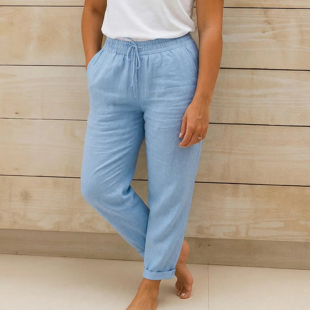 Damen Hose mit elastischem Bund und Kordelzug-Women Pants-Alpenkind