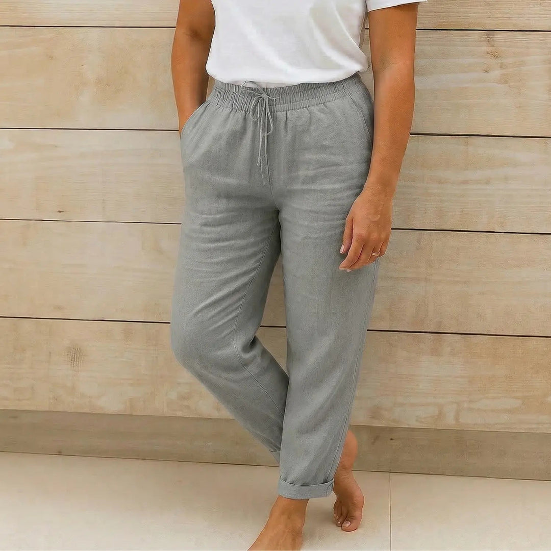 Damen Hose mit elastischem Bund und Kordelzug-Women Pants-Alpenkind