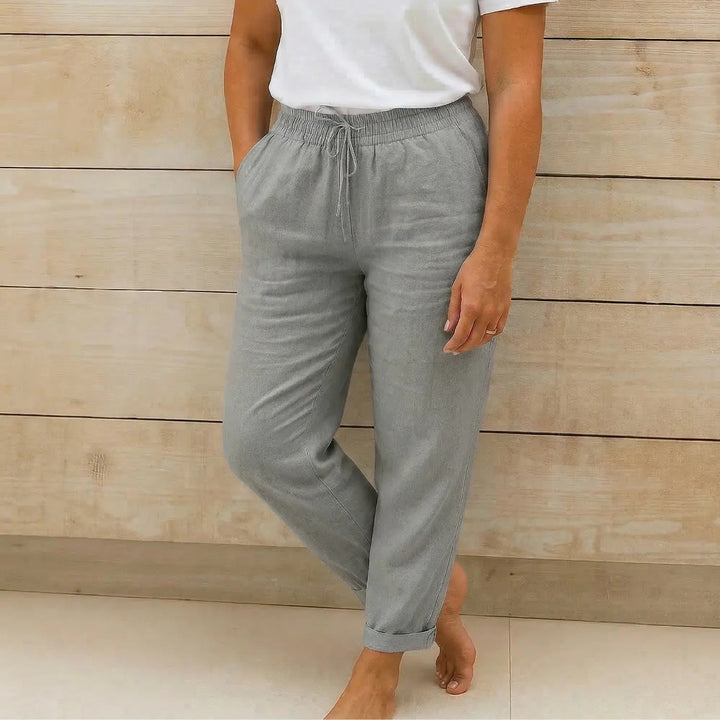 Damen Hose mit elastischem Bund und Kordelzug-Women Pants-Alpenkind