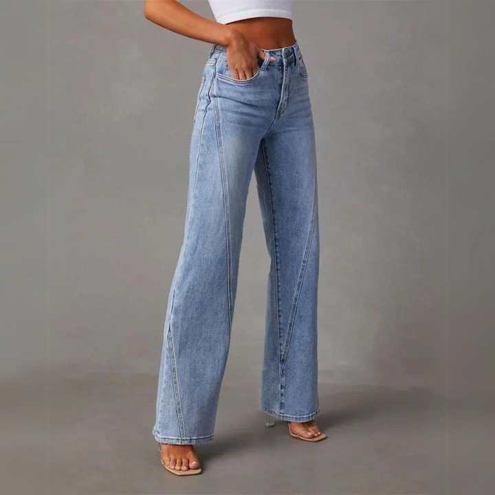 Damen Hose mit hohem Bund und geradem Bein