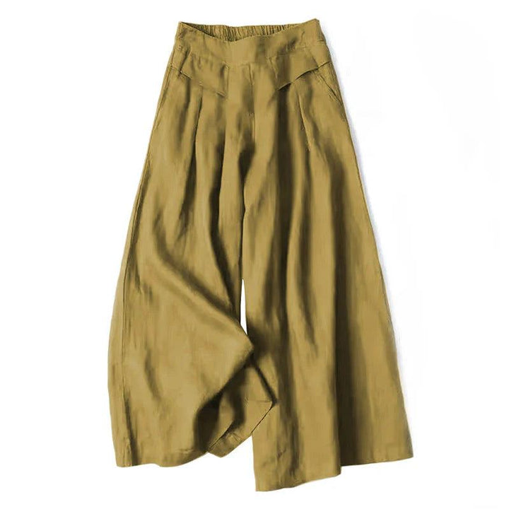 Damen Hose mit Weitem Bein und Hoher Taille-Women Pants-Alpenkind