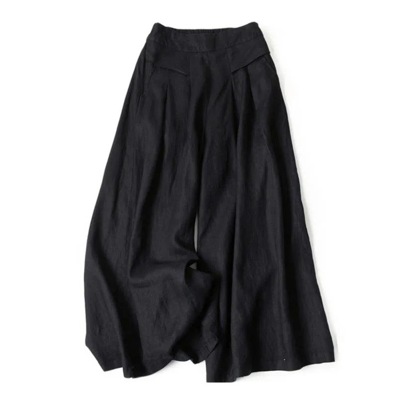 Damen Hose mit Weitem Bein und Hoher Taille-Women Pants-Alpenkind
