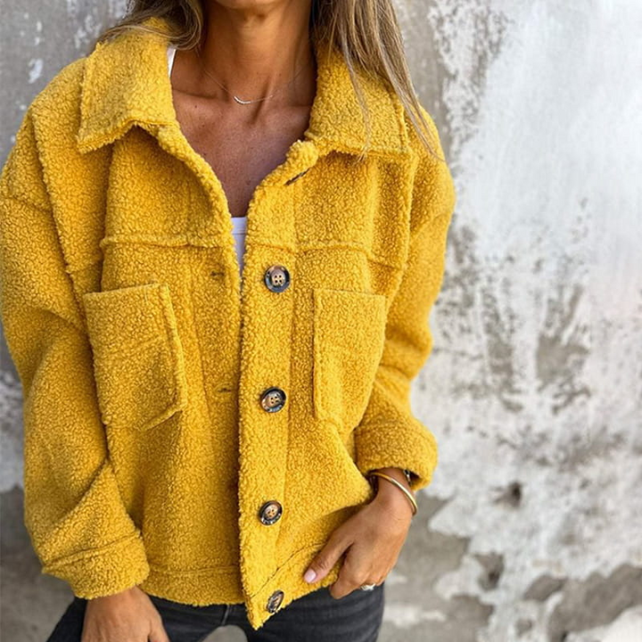 Damen Jacke mit Kragen und Knopfverschluss-Women Outerwear-Alpenkind