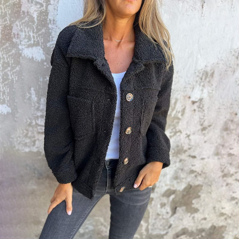 Damen Jacke mit Kragen und Knopfverschluss-Women Outerwear-Alpenkind