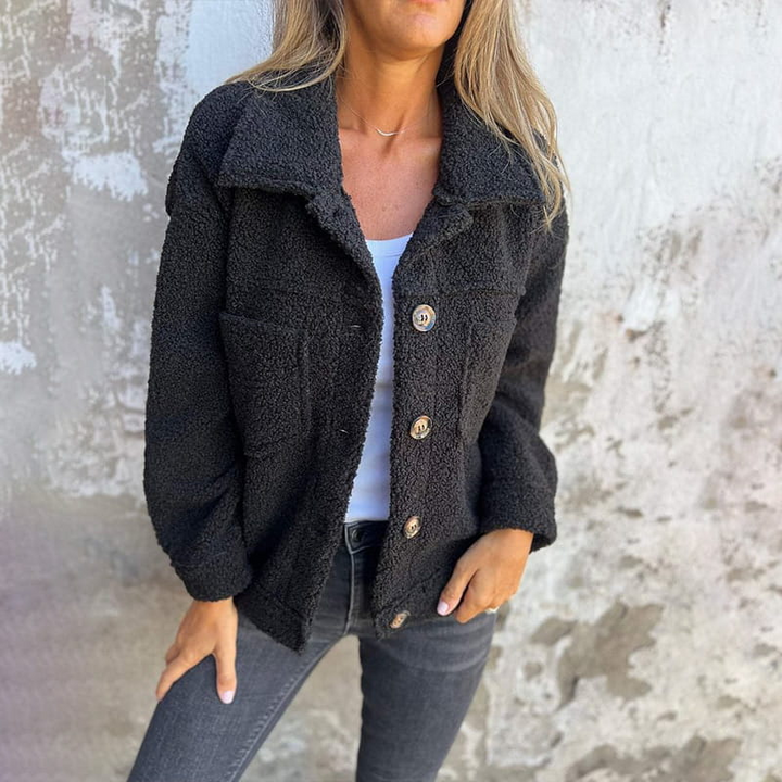 Damen Jacke mit Kragen und Knopfverschluss-Women Outerwear-Alpenkind