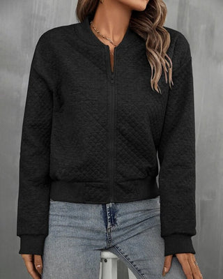 Damen Jacke mit Reißverschluss und Rundhalsausschnitt-Women Jackets-Alpenkind