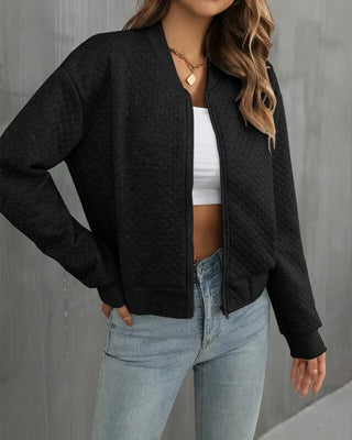 Damen Jacke mit Reißverschluss und Rundhalsausschnitt-Women Jackets-Alpenkind