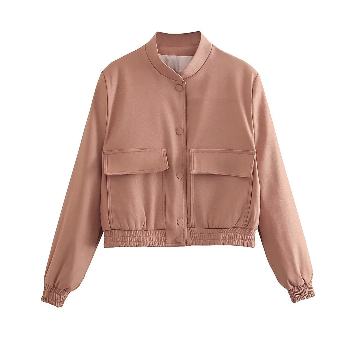 Damen Jacke mit Reißverschluss und zwei Fronttaschen