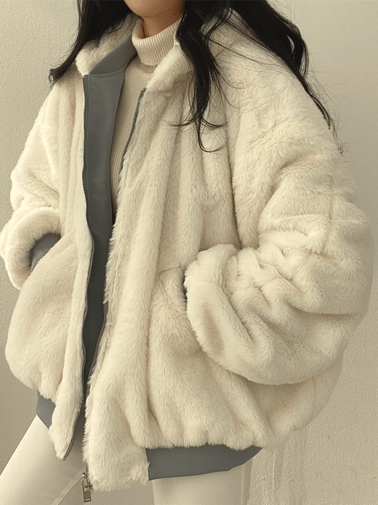 Damen Jacke mit Reißverschluss und Zwei Seitentaschen