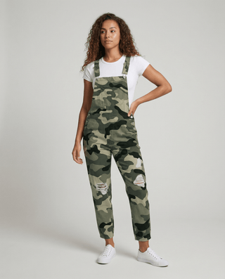 Damen Jeans-Latzhose mit Brusttasche und verstellbaren Trägern-Jumpsuit-Alpenkind