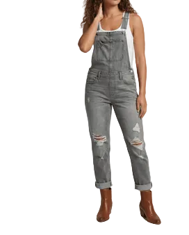Damen Jeans-Latzhose mit Brusttasche und verstellbaren Trägern-Jumpsuit-Alpenkind