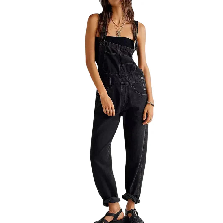 Damen-Jeansoverall mit verstellbaren Trägern-Jumpsuit-Alpenkind