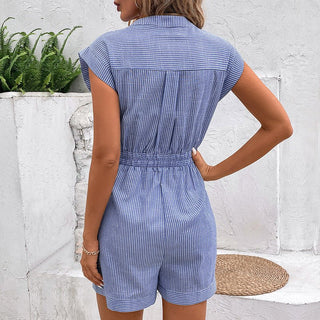 Damen Jumpsuit mit Knopfleiste und Taillenband-Jump suit-Alpenkind