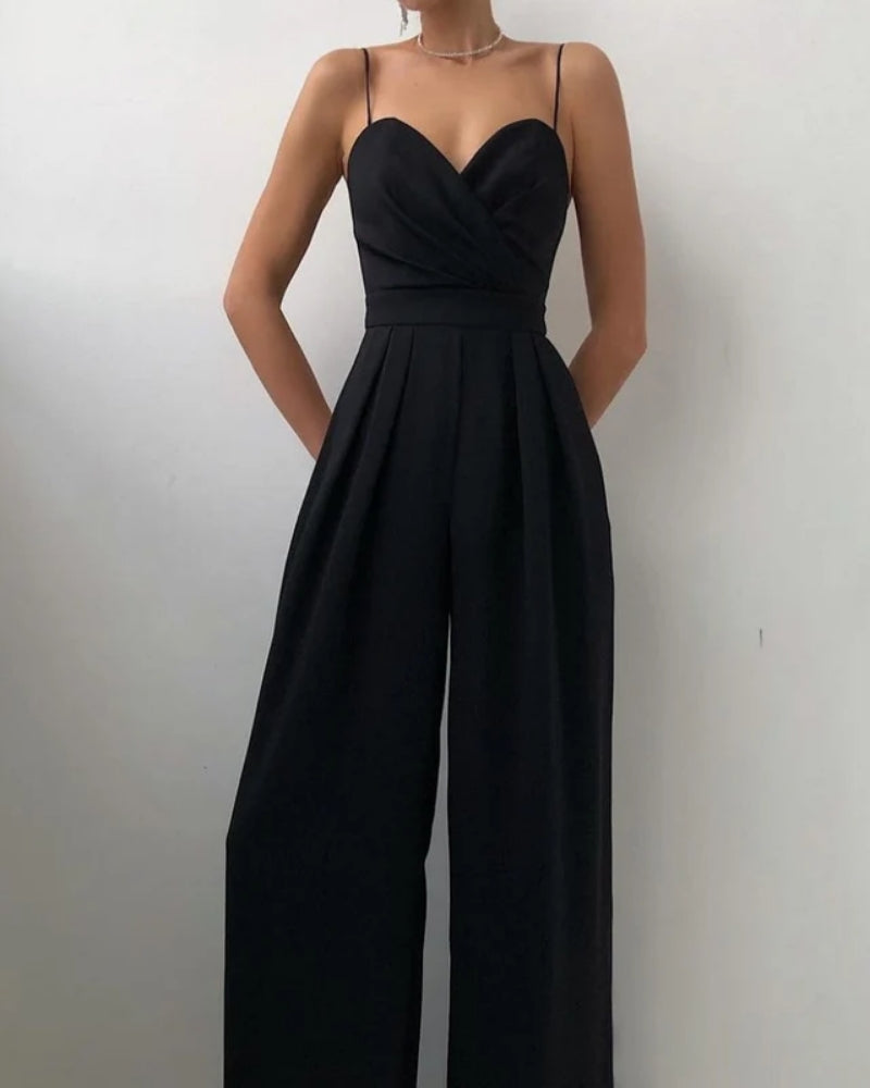 Jumpsuit mit Wickeloberteil – Weit Geschnittenes Bein für Damen bei Hochzeiten