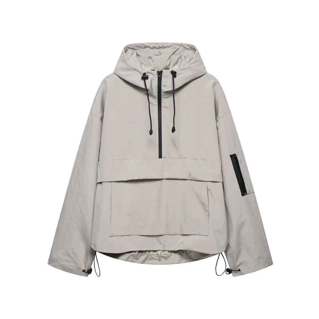Damen Kapuzen Anorak mit Halb Reißverschluss-Women Outerwear-Alpenkind